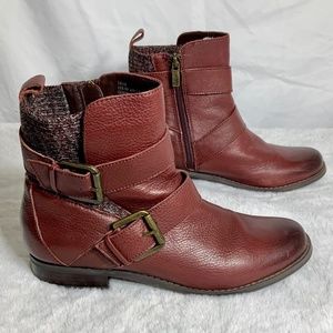 Aetrex Kara Side Zip Leather Ankle Riding Boots Size 9.5